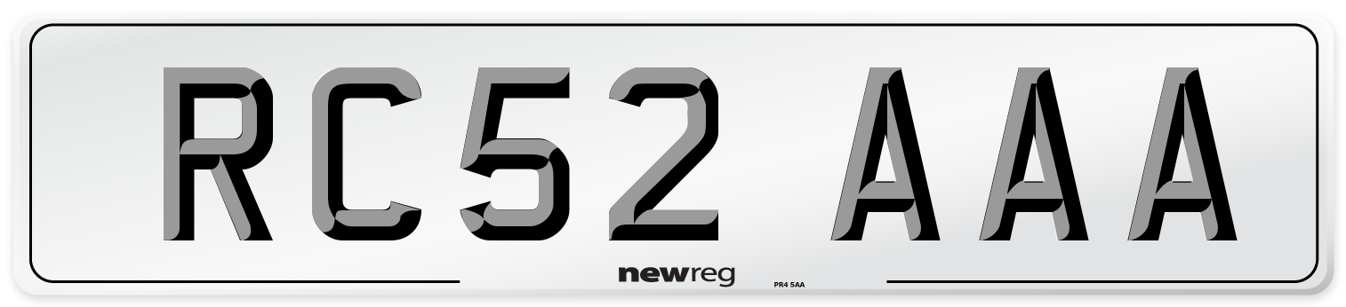 RC52 AAA Number Plate from New Reg